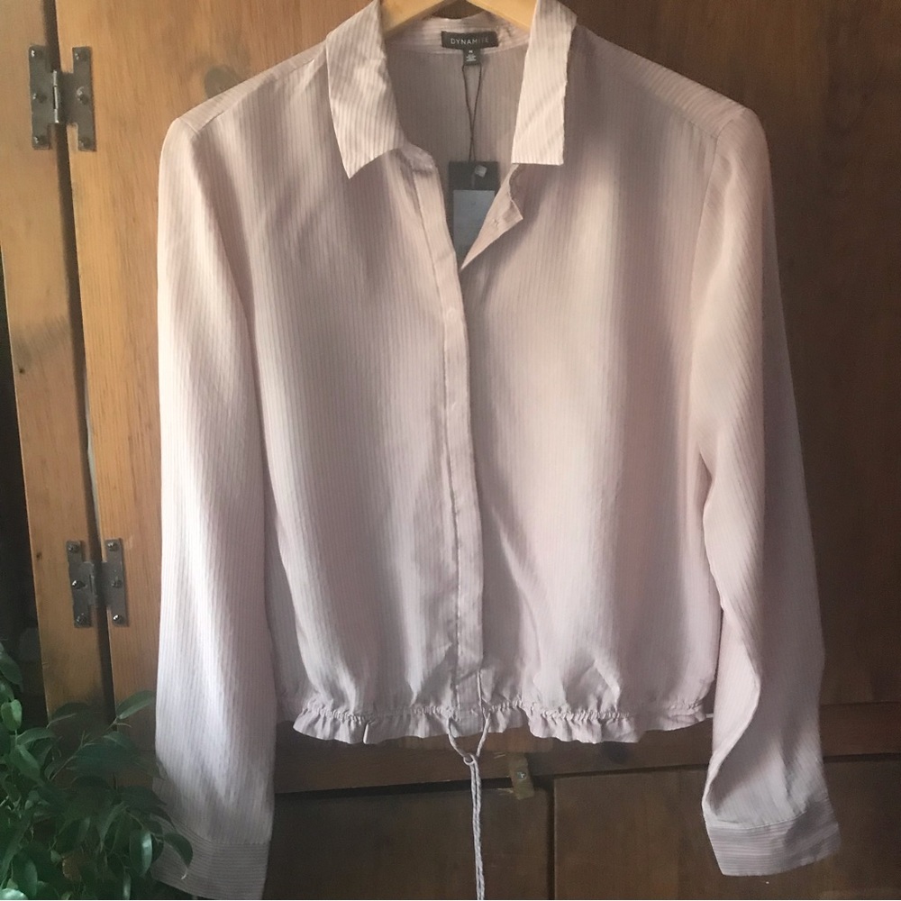 NEW ! Dynamite Button-up Top . Champagne coloured - Size Medium